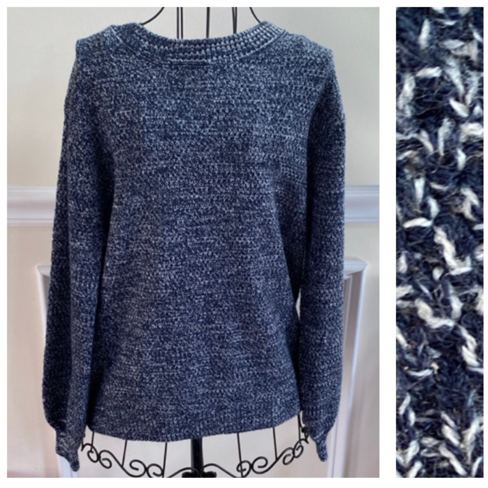 Zenana Navy Heather Crew Neck Sweater